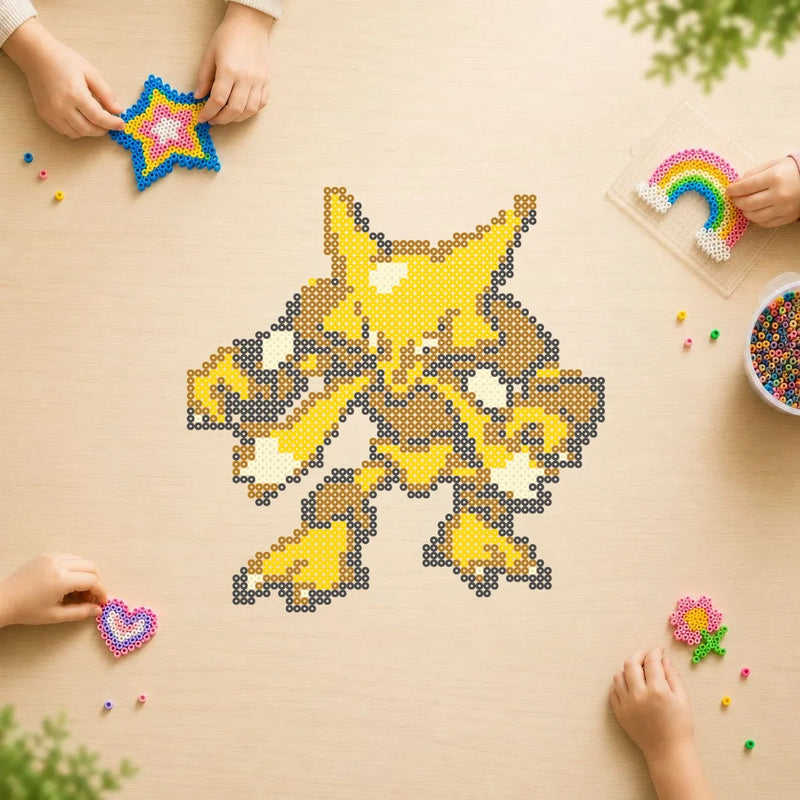 Alakazam — modèle terminé en perles Hama