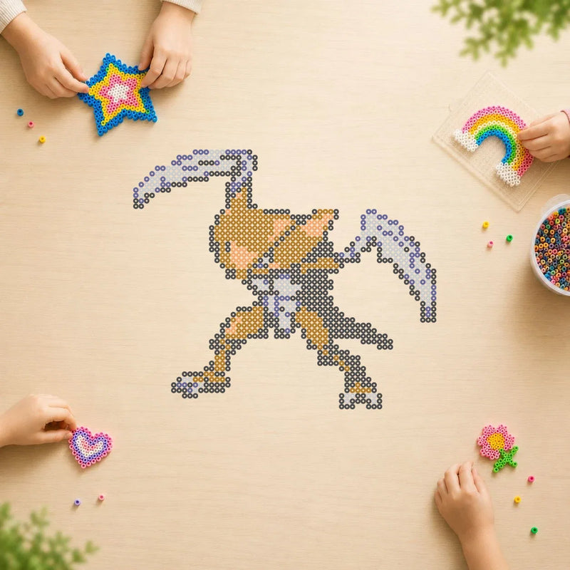 Kabutops — modèle terminé en perles Hama