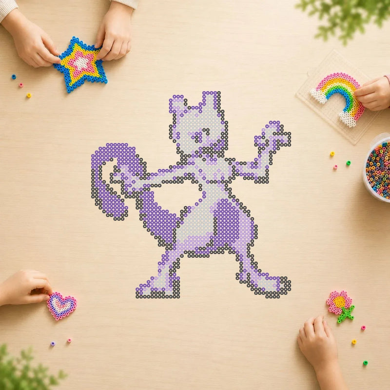 Mewtwo — modèle terminé en perles Hama
