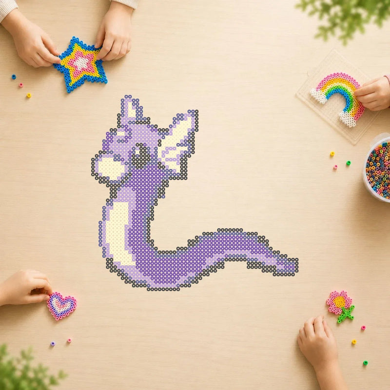 Minidraco — modèle terminé en perles Hama