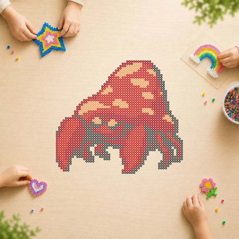 Parasect — modèle terminé en perles Hama