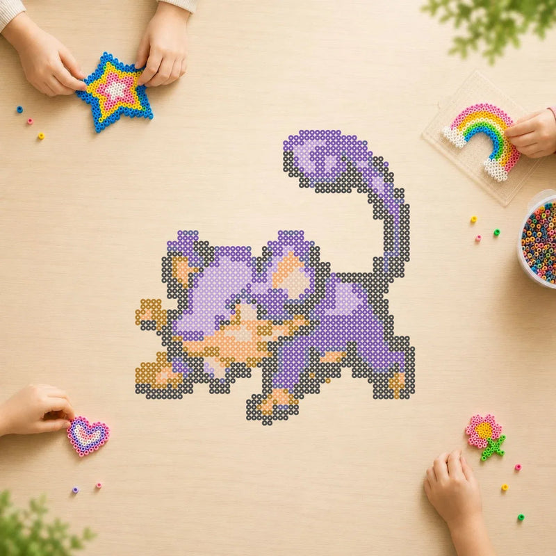 Rattata — modèle terminé en perles Hama