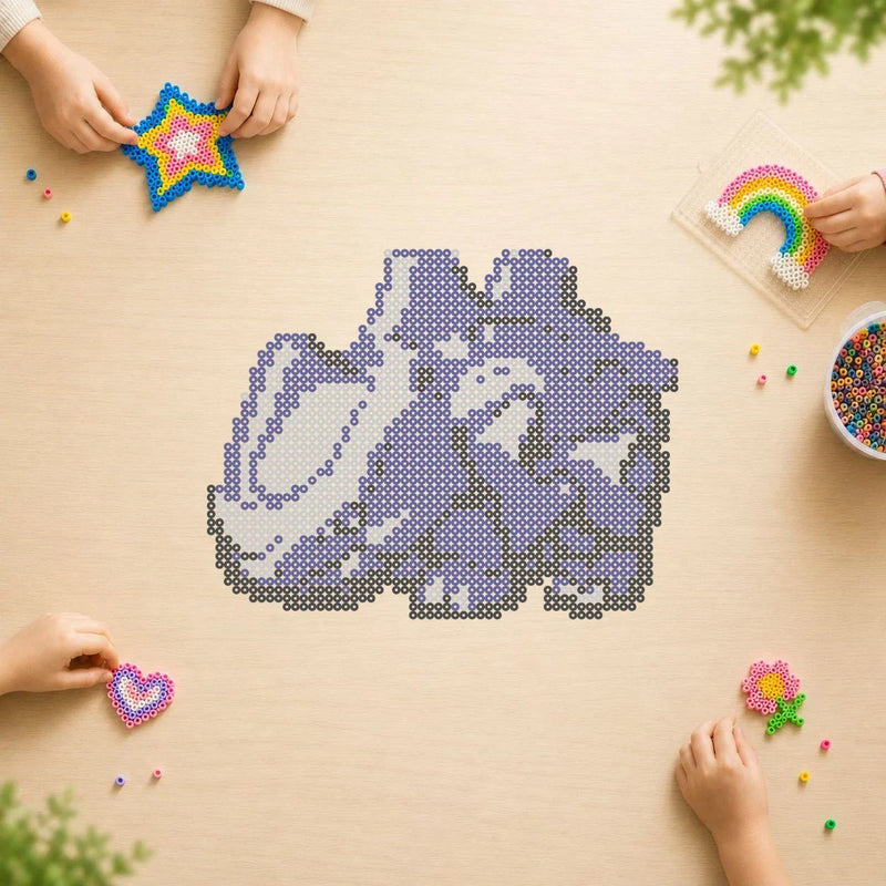 Rhinocorne — modèle terminé en perles Hama