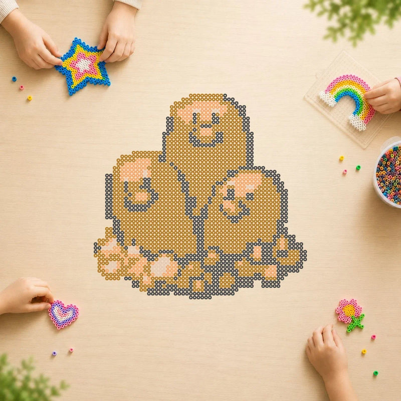 Triopikeur — modèle terminé en perles Hama